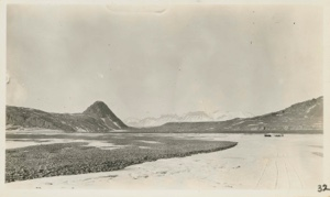 Image: Head of Bay Fiord - The hill the MacMillan party climbed in an attempt to reach